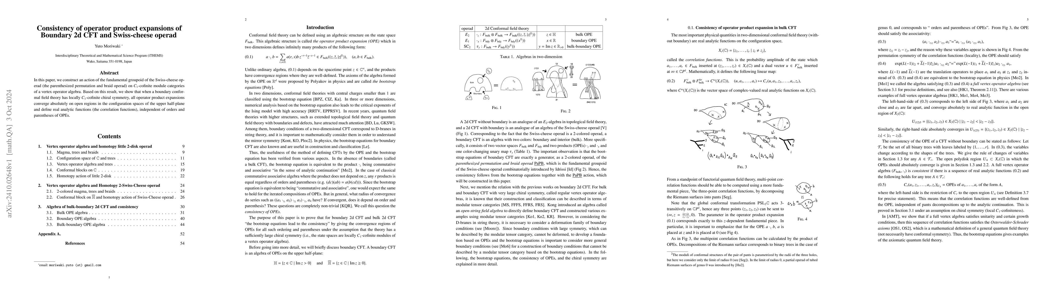 Thumbnail for Consistency of operator product expansions of Boundary 2d CFT and
  Swiss-cheese operad