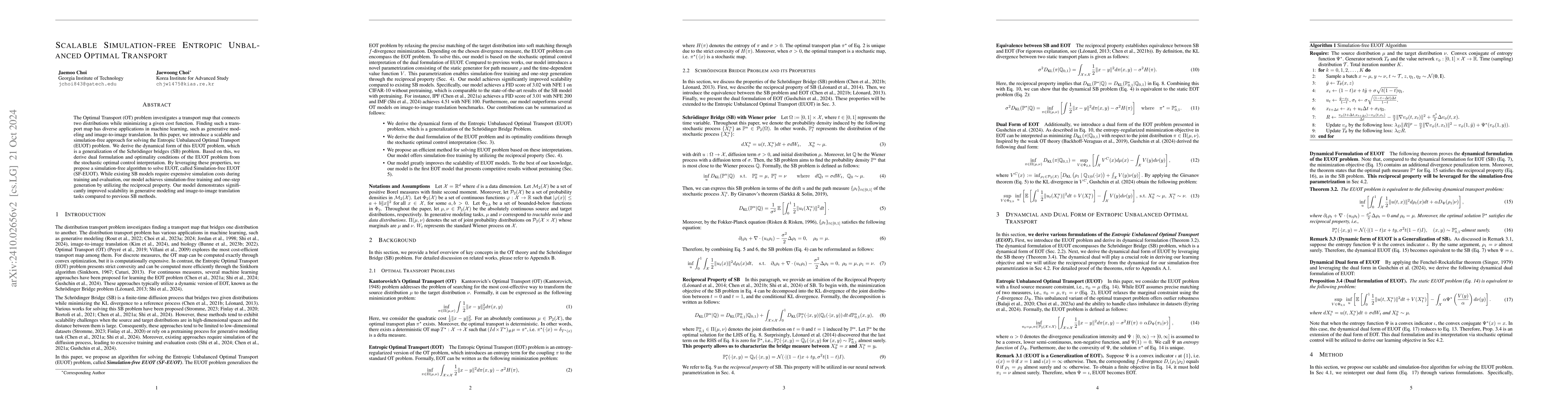 Thumbnail for Scalable Simulation-free Entropic Unbalanced Optimal Transport