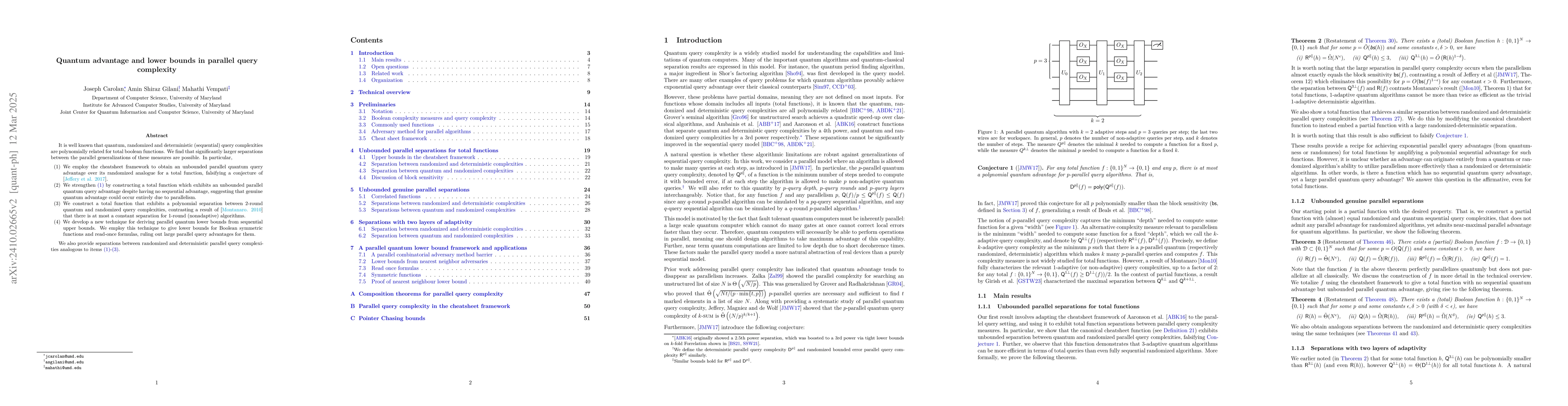 Thumbnail for Quantum advantage and lower bounds in parallel query complexity