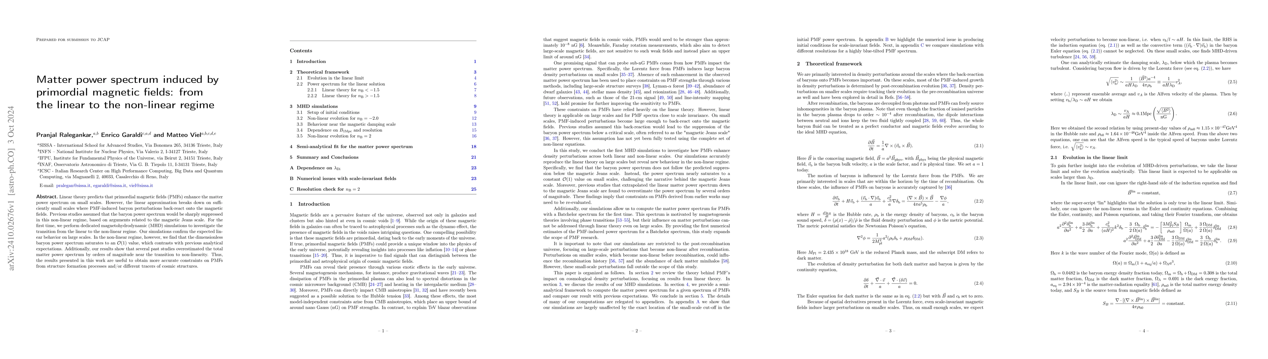 Thumbnail for Matter power spectrum induced by primordial magnetic fields: from the
  linear to the non-linear regime