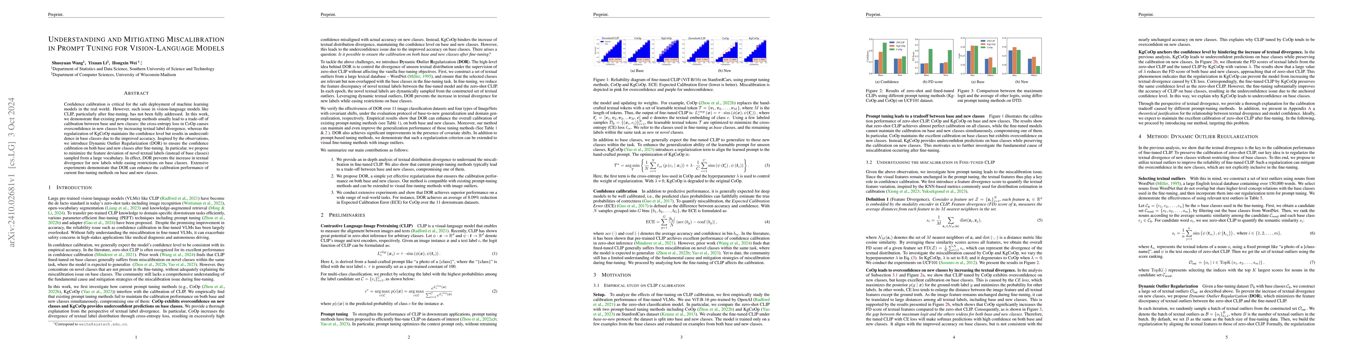Thumbnail for Understanding and Mitigating Miscalibration in Prompt Tuning for
  Vision-Language Models