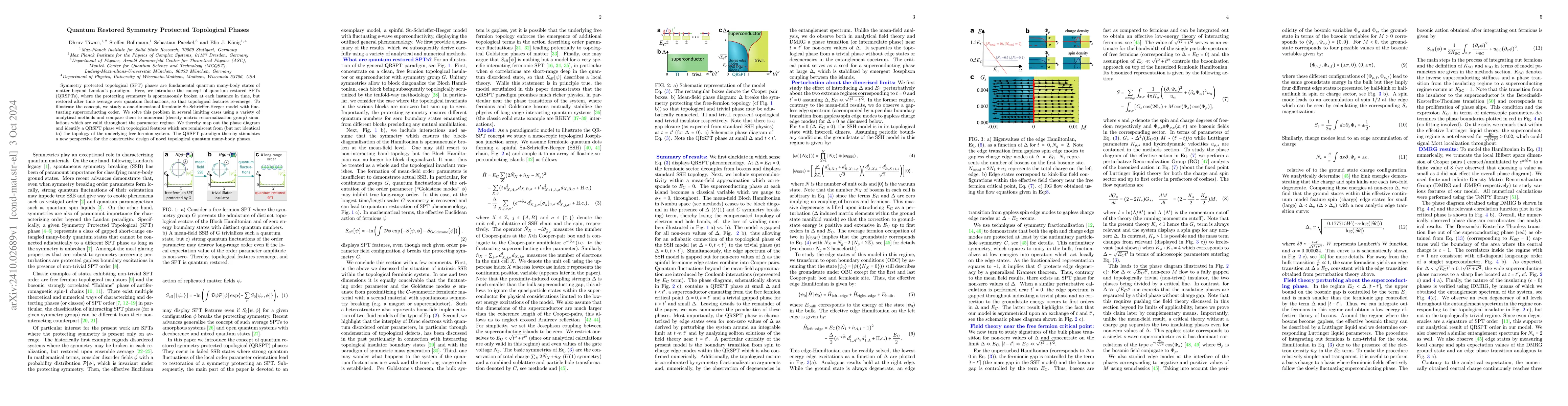 Thumbnail for Quantum Restored Symmetry Protected Topological Phases