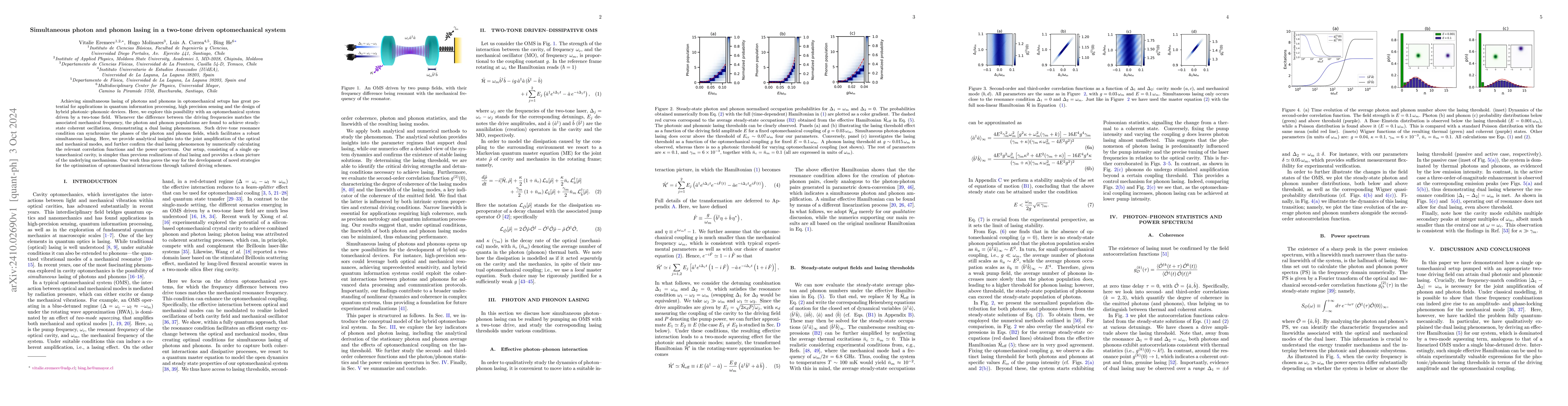 Thumbnail for Simultaneous photon and phonon lasing in a two-tone driven
  optomechanical system