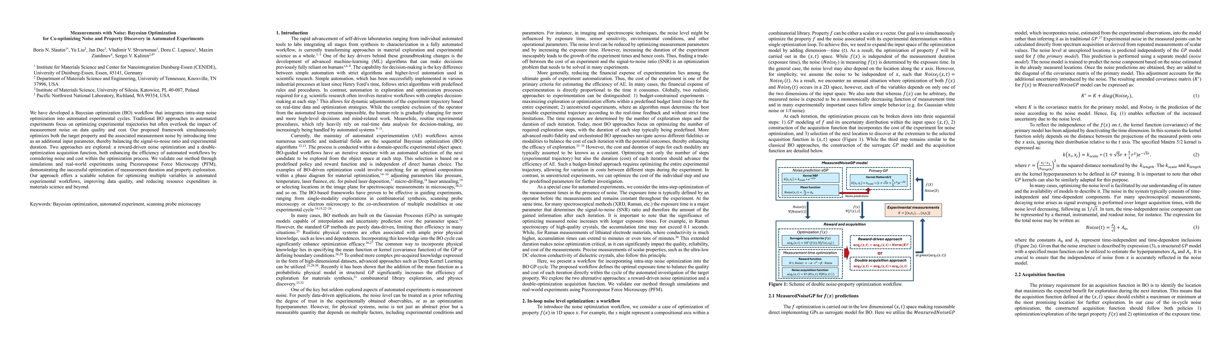 Thumbnail for Measurements with Noise: Bayesian Optimization for Co-optimizing Noise
  and Property Discovery in Automated Experiments