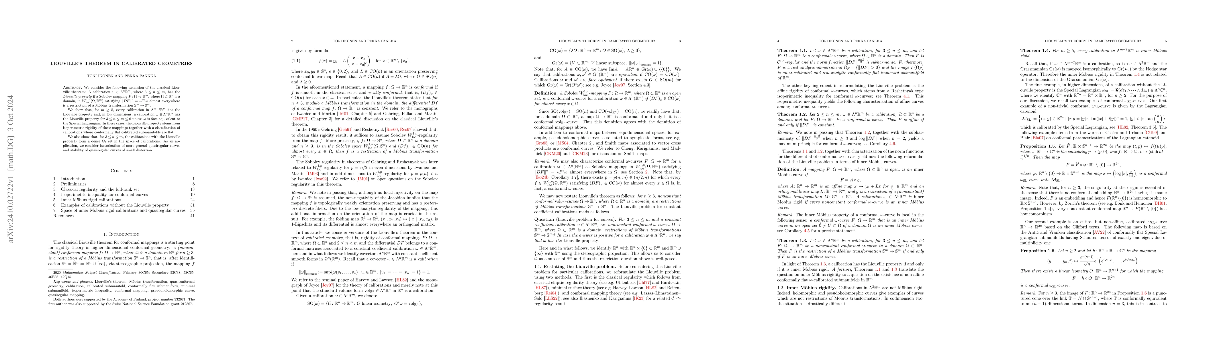 Thumbnail for Liouville's theorem in calibrated geometries