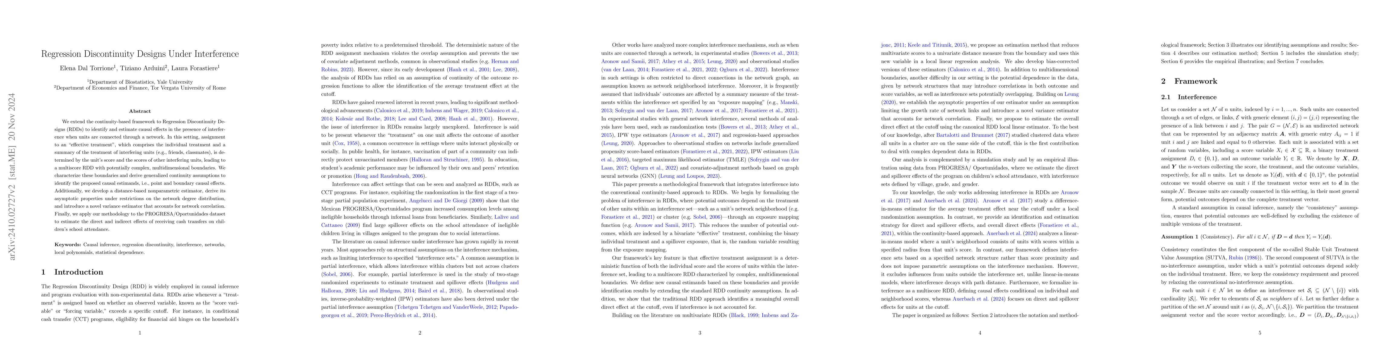 Thumbnail for Regression Discontinuity Designs Under Interference