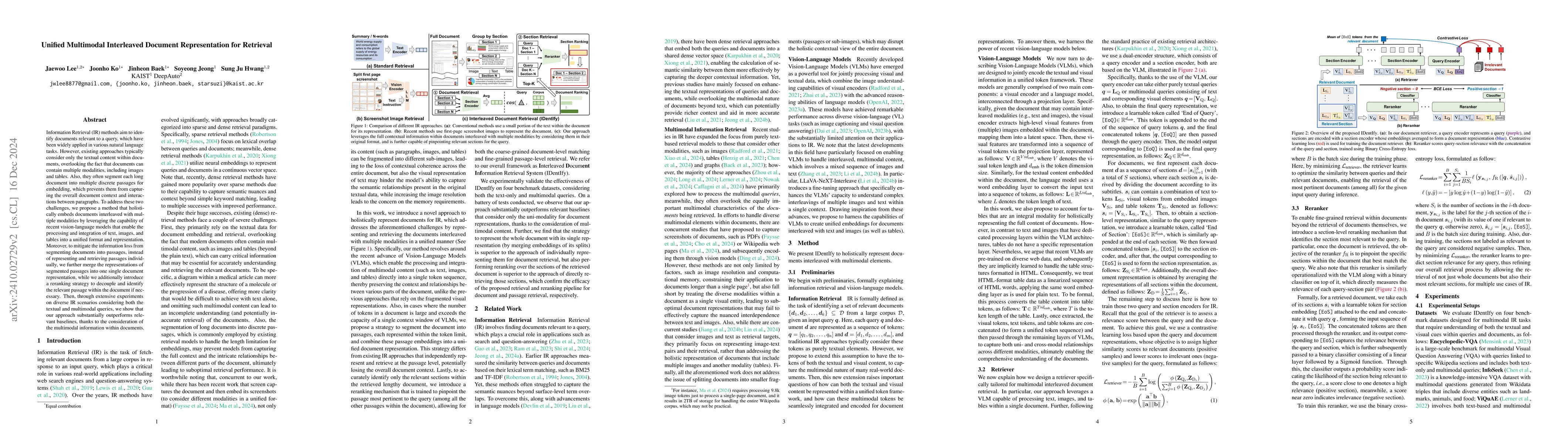 Thumbnail for Unified Multi-Modal Interleaved Document Representation for Information
  Retrieval