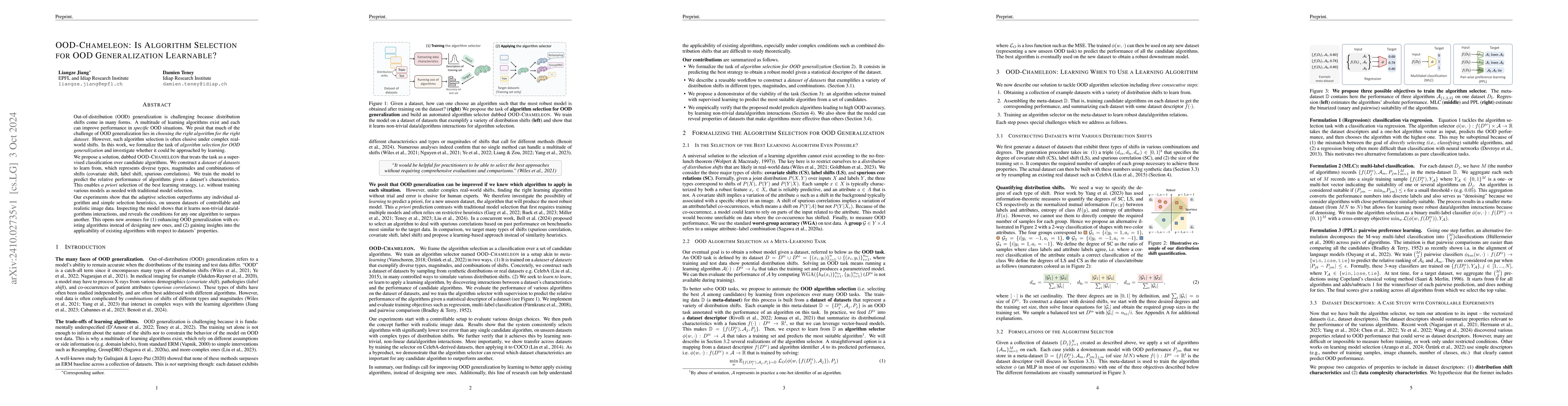 Thumbnail for OOD-Chameleon: Is Algorithm Selection for OOD Generalization Learnable?