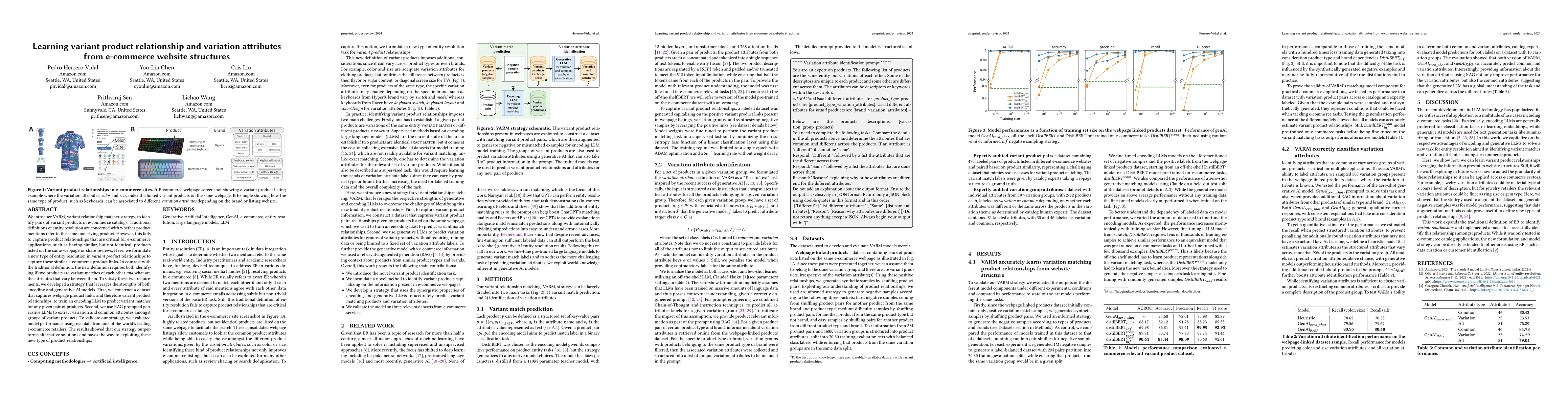 Thumbnail for Learning variant product relationship and variation attributes from
  e-commerce website structures