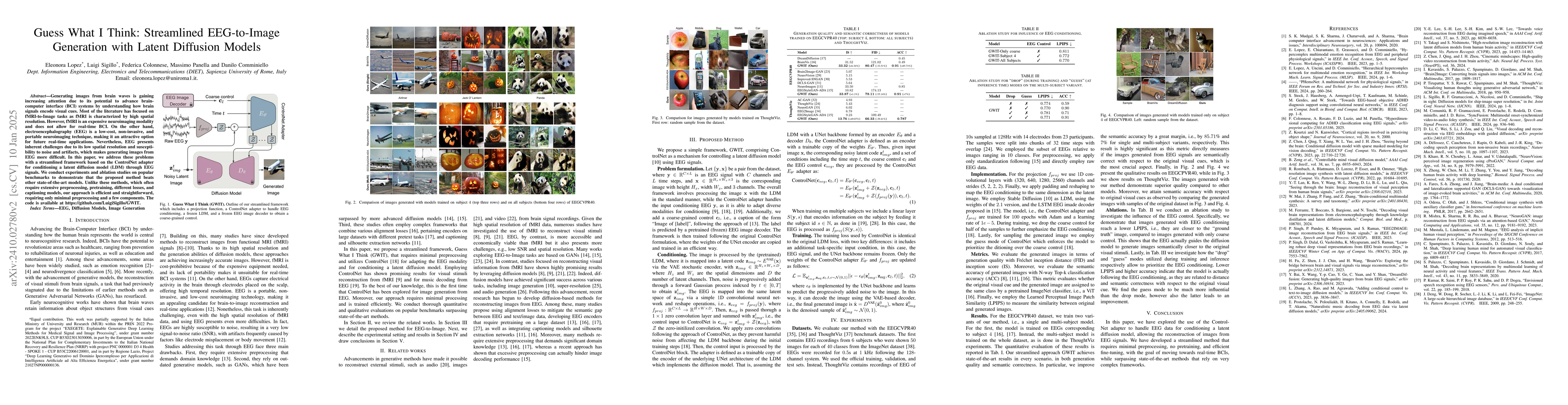 Thumbnail for Guess What I Think: Streamlined EEG-to-Image Generation with Latent
  Diffusion Models