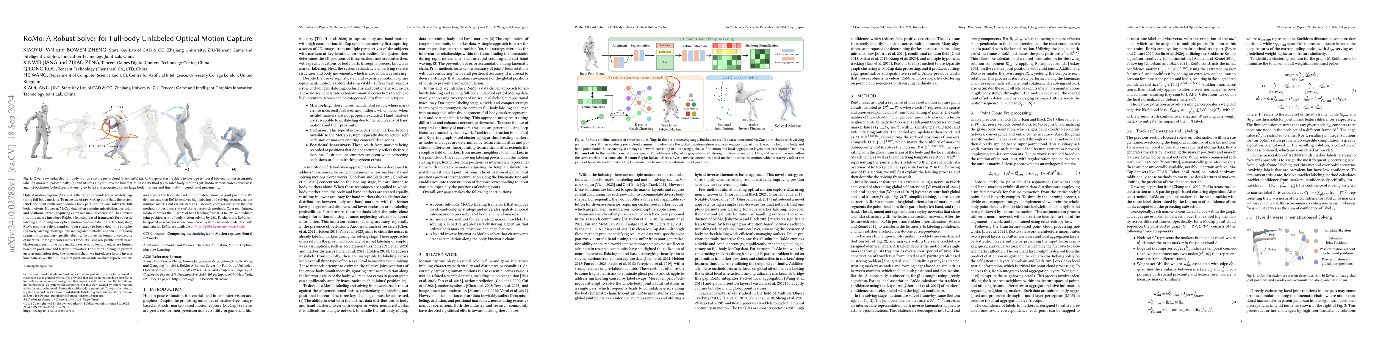 Thumbnail for RoMo: A Robust Solver for Full-body Unlabeled Optical Motion Capture