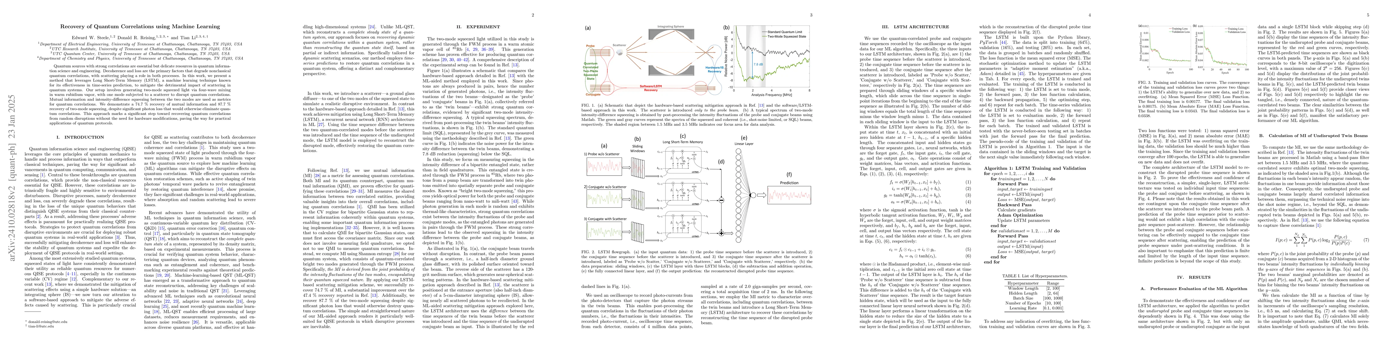 Thumbnail for Recovery of Quantum Correlations using Machine Learning