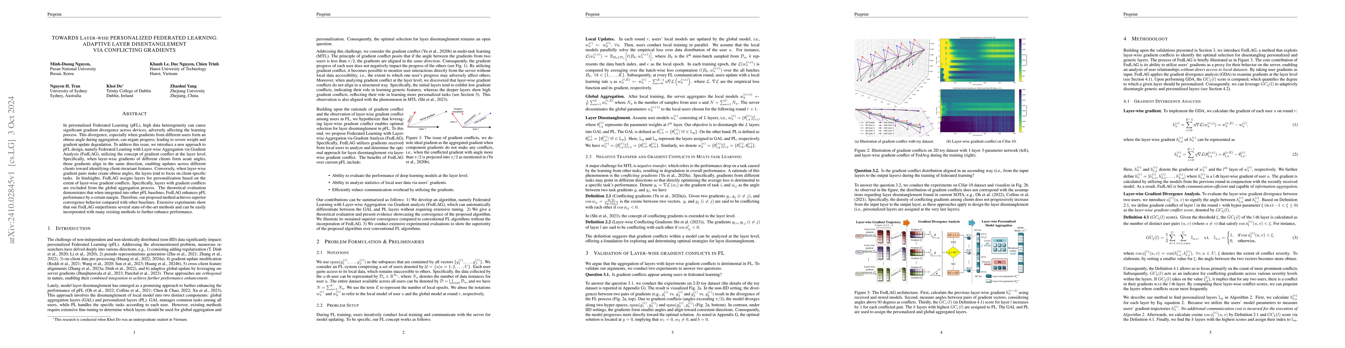 Thumbnail for Towards Layer-Wise Personalized Federated Learning: Adaptive Layer
  Disentanglement via Conflicting Gradients