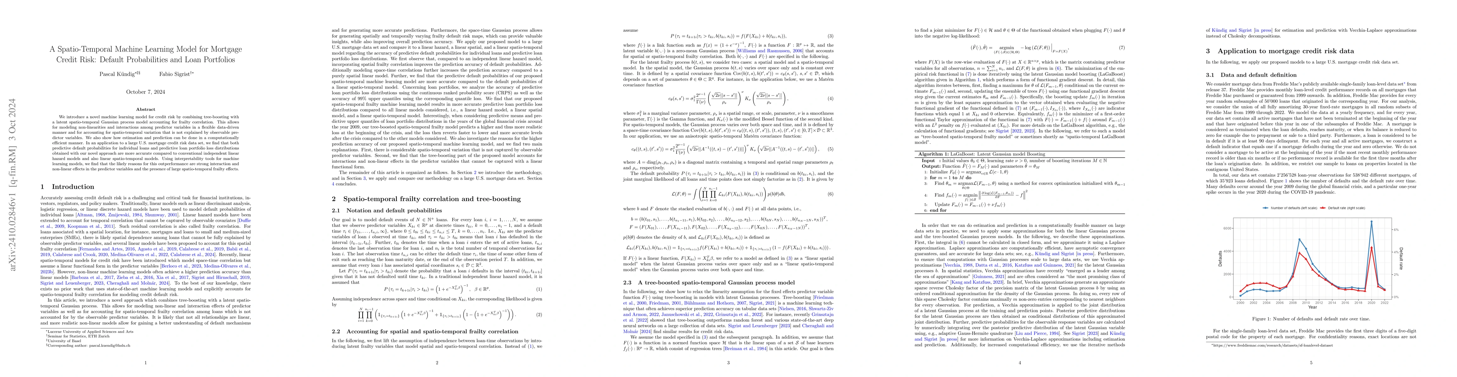 Thumbnail for A Spatio-Temporal Machine Learning Model for Mortgage Credit Risk:
  Default Probabilities and Loan Portfolios