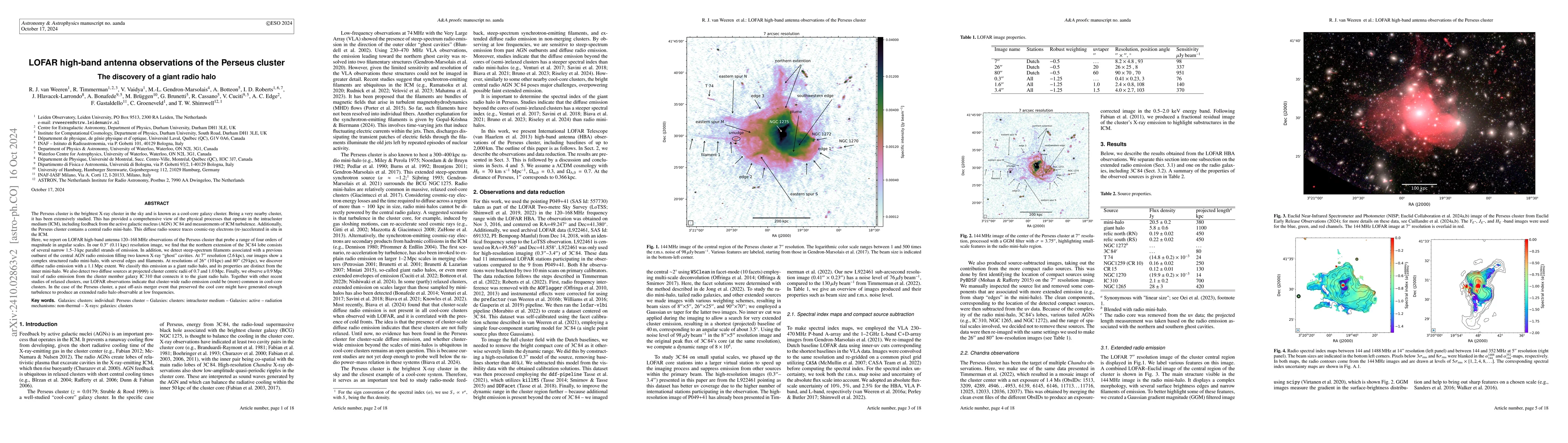 Thumbnail for LOFAR high-band antenna observations of the Perseus cluster