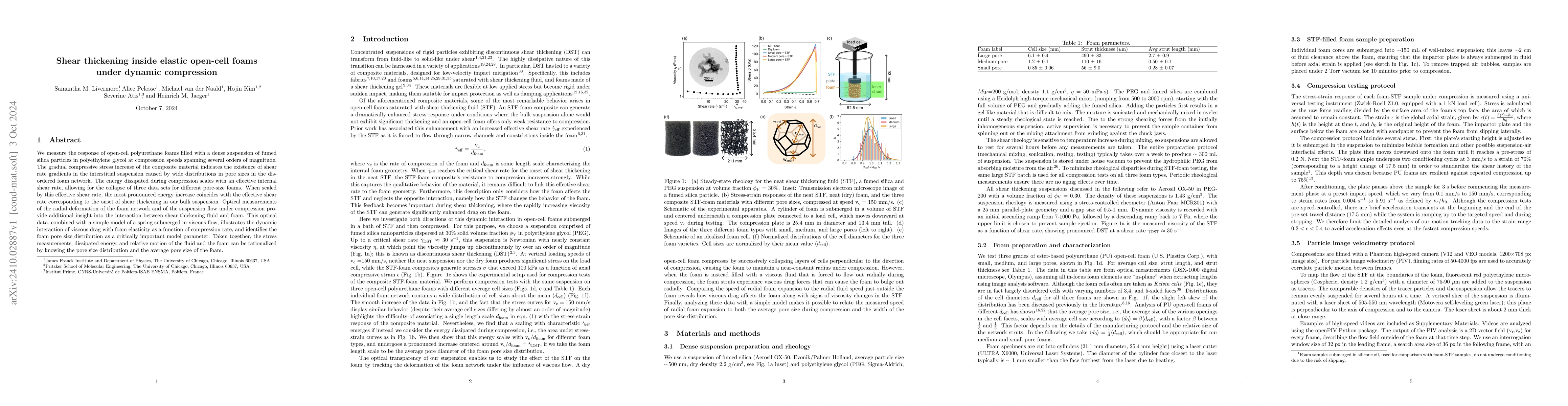 Thumbnail for Shear thickening inside elastic open-cell foams under dynamic
  compression