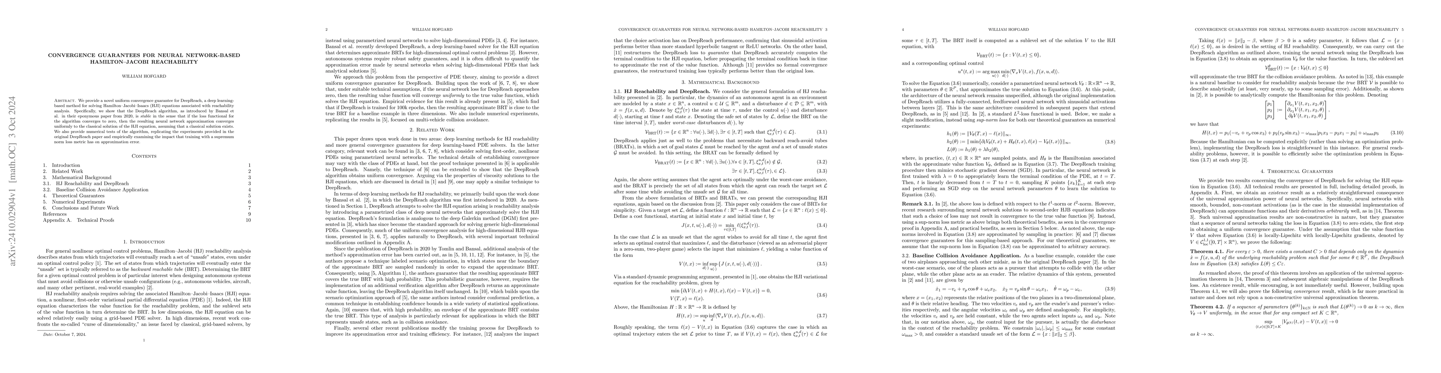 Thumbnail for Convergence Guarantees for Neural Network-Based Hamilton-Jacobi
  Reachability