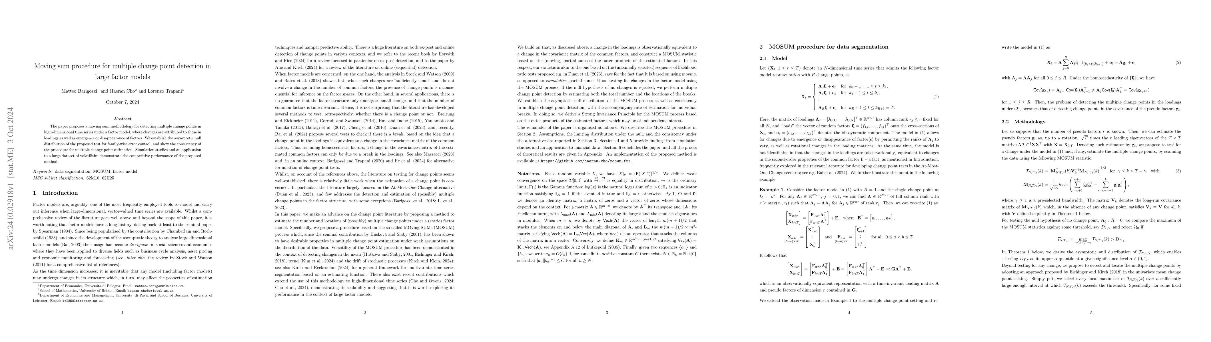 Thumbnail for Moving sum procedure for multiple change point detection in large factor
  models