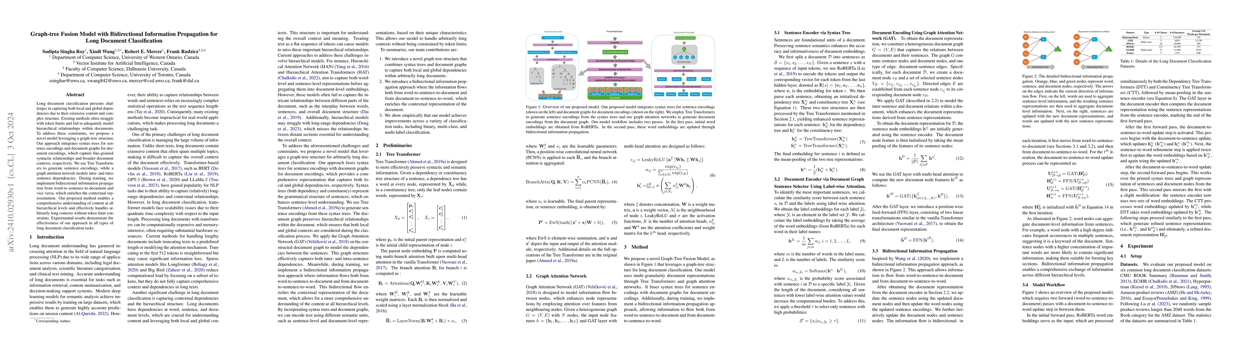 Thumbnail for Graph-tree Fusion Model with Bidirectional Information Propagation for
  Long Document Classification