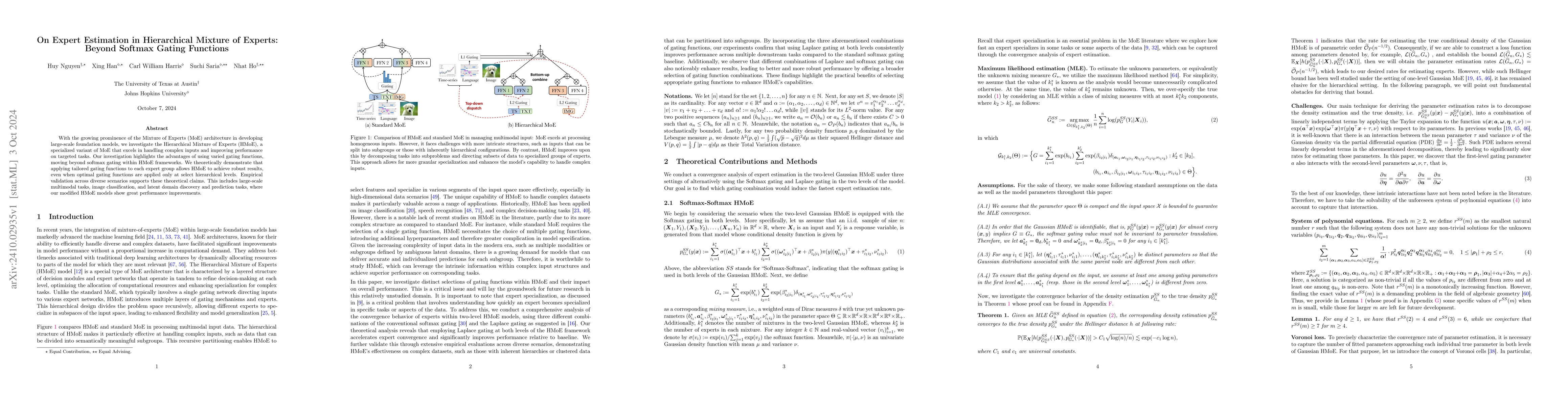 Thumbnail for On Expert Estimation in Hierarchical Mixture of Experts: Beyond Softmax
  Gating Functions