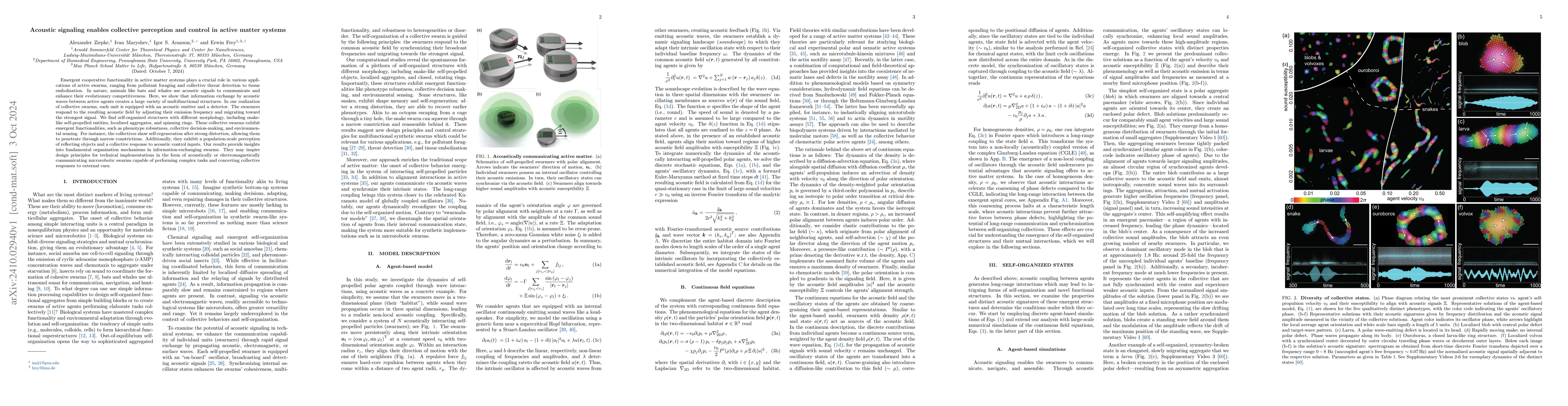 Thumbnail for Acoustic signaling enables collective perception and control in active
  matter systems