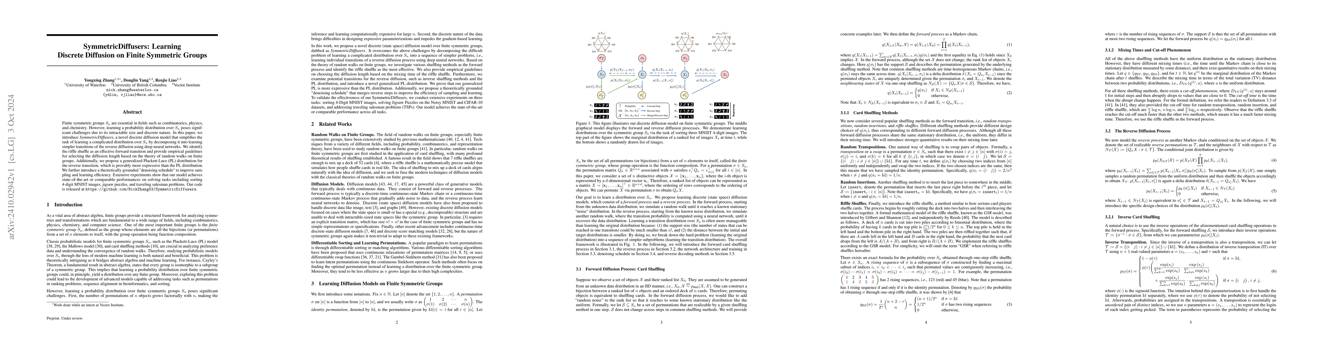 Thumbnail for SymmetricDiffusers: Learning Discrete Diffusion on Finite Symmetric
  Groups