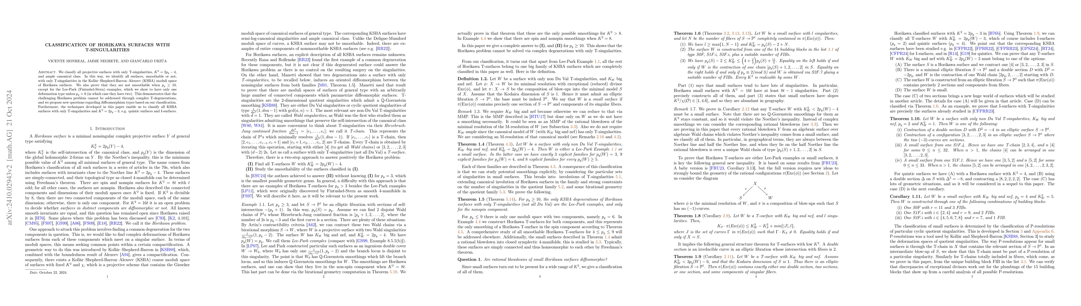 Thumbnail for Classification of Horikawa surfaces with T-singularities