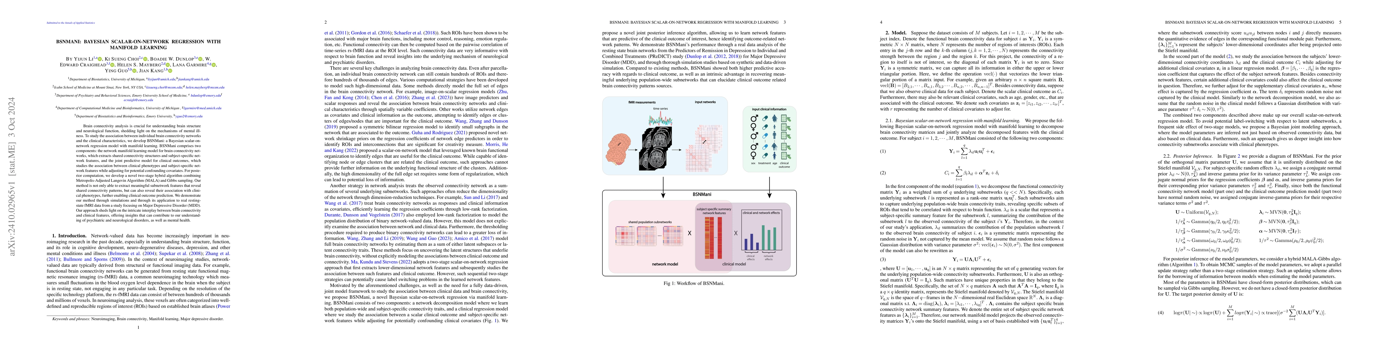 Thumbnail for BSNMani: Bayesian Scalar-on-network Regression with Manifold Learning
