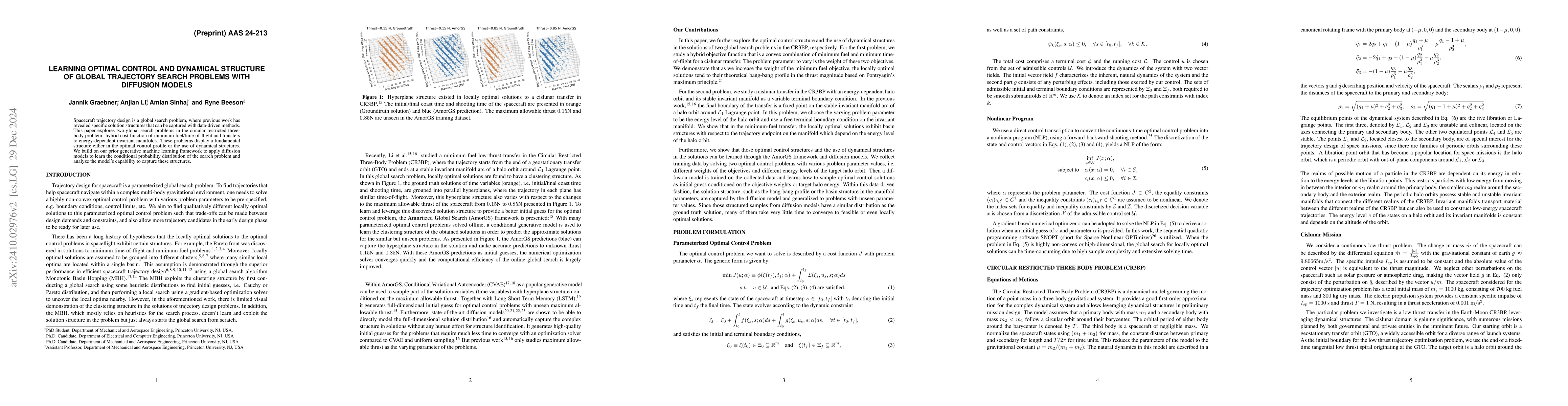 Thumbnail for Learning Optimal Control and Dynamical Structure of Global Trajectory
  Search Problems with Diffusion Models