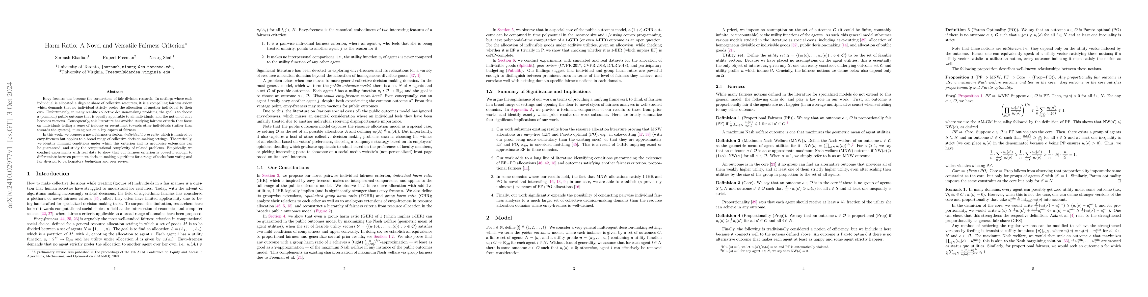 Thumbnail for Harm Ratio: A Novel and Versatile Fairness Criterion