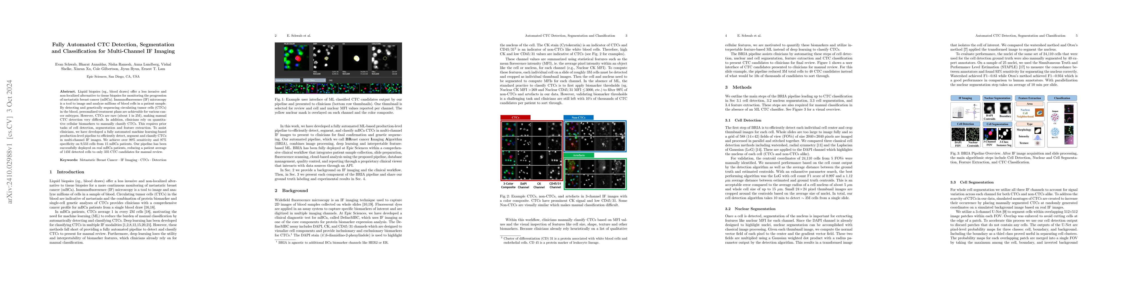Thumbnail for Fully Automated CTC Detection, Segmentation and Classification for
  Multi-Channel IF Imaging
