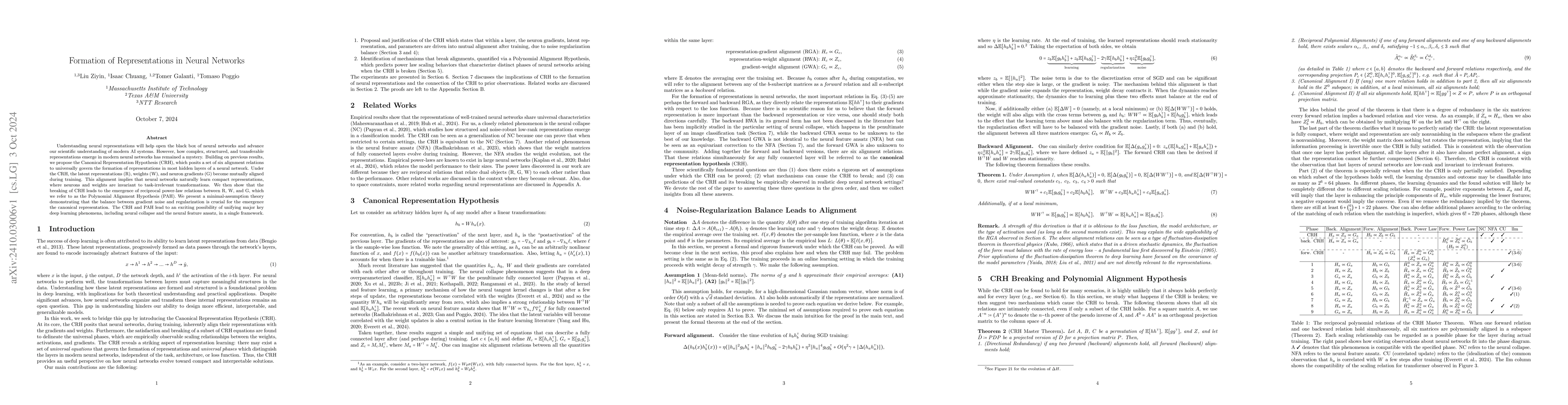 Thumbnail for Formation of Representations in Neural Networks