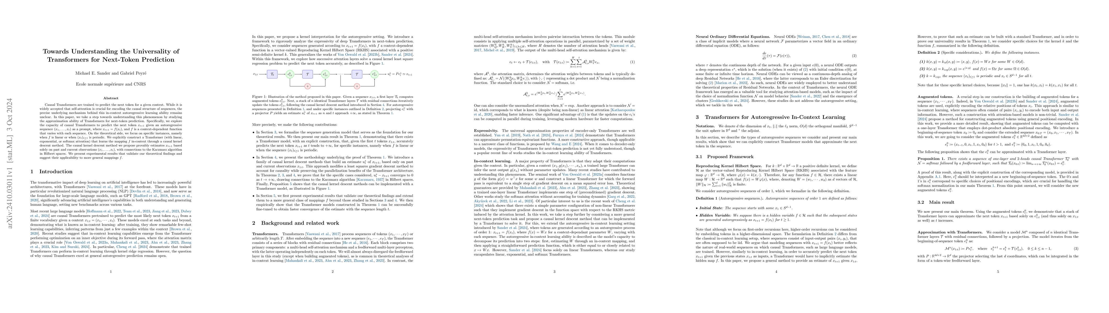 Thumbnail for Towards Understanding the Universality of Transformers for Next-Token
  Prediction