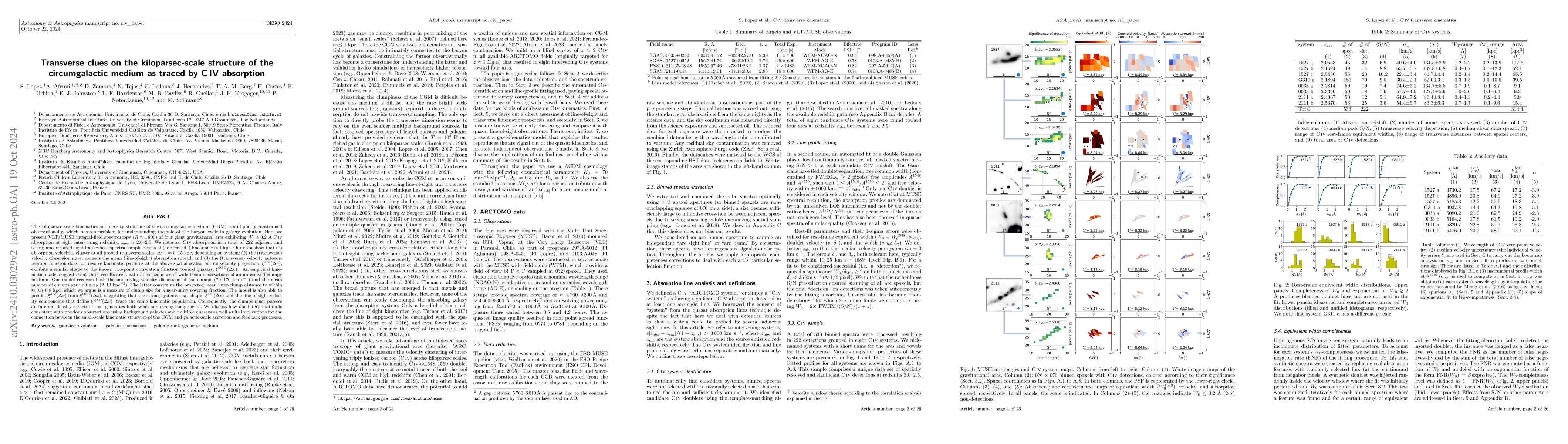 Thumbnail for Transverse clues on the kpc-scale structure of the circumgalactic medium
  as traced by C IV absorption