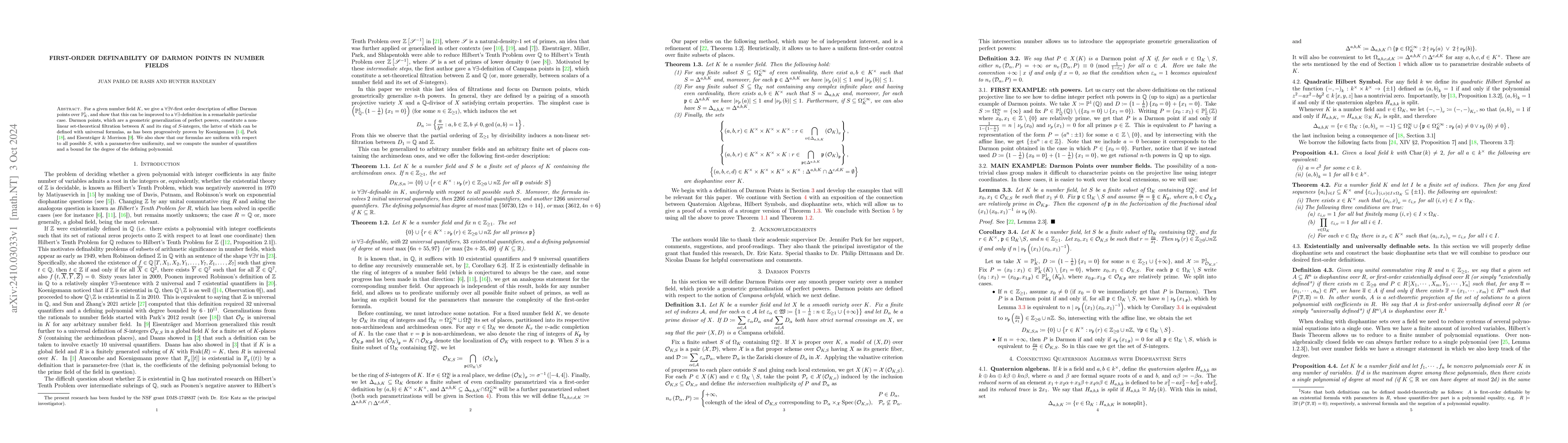 Thumbnail for First-order definability of Darmon points in number fields
