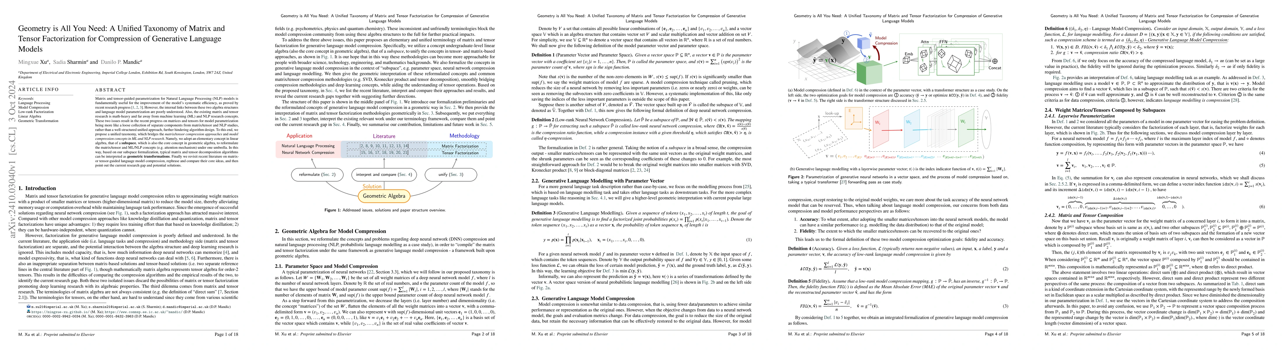 Thumbnail for Geometry is All You Need: A Unified Taxonomy of Matrix and Tensor
  Factorization for Compression of Generative Language Models