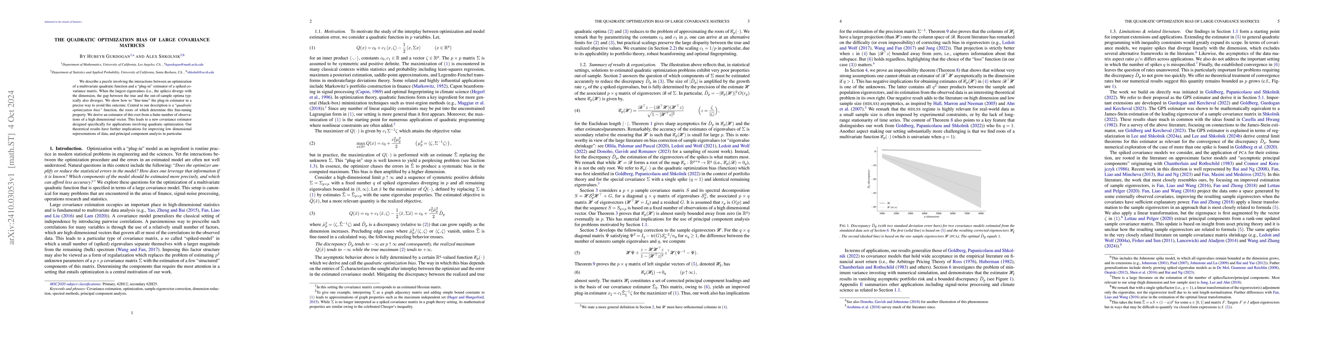 Thumbnail for The Quadratic Optimization Bias Of Large Covariance Matrices