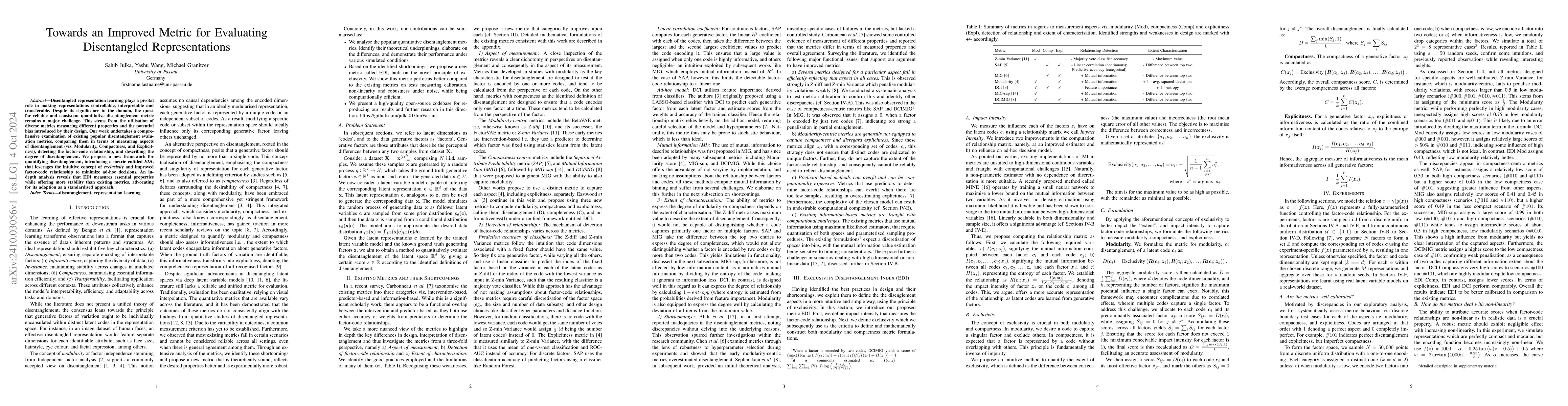 Thumbnail for Towards an Improved Metric for Evaluating Disentangled Representations