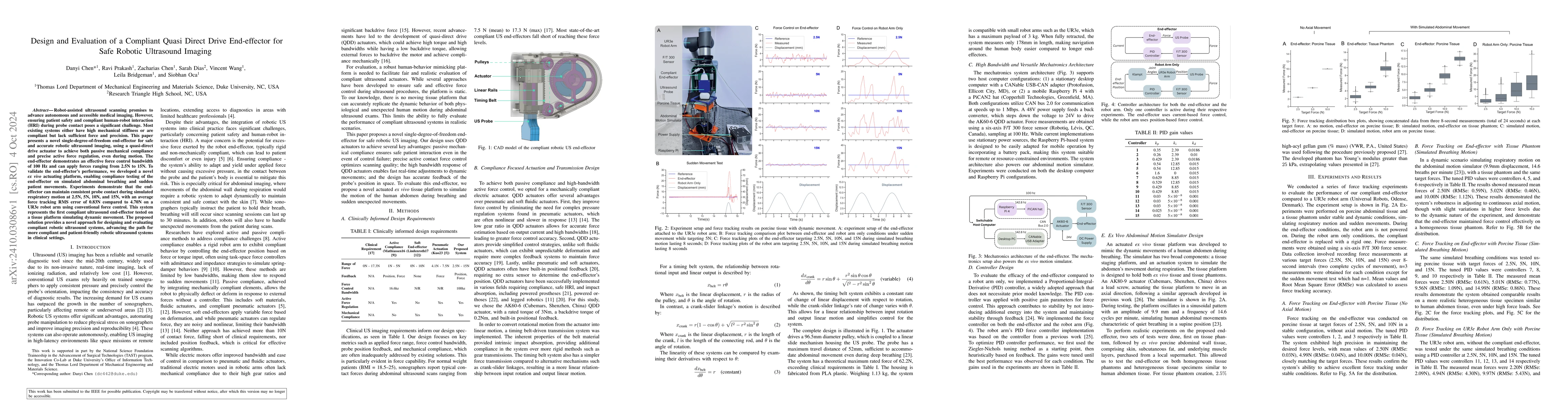 Thumbnail for Design and Evaluation of a Compliant Quasi Direct Drive End-effector for
  Safe Robotic Ultrasound Imaging
