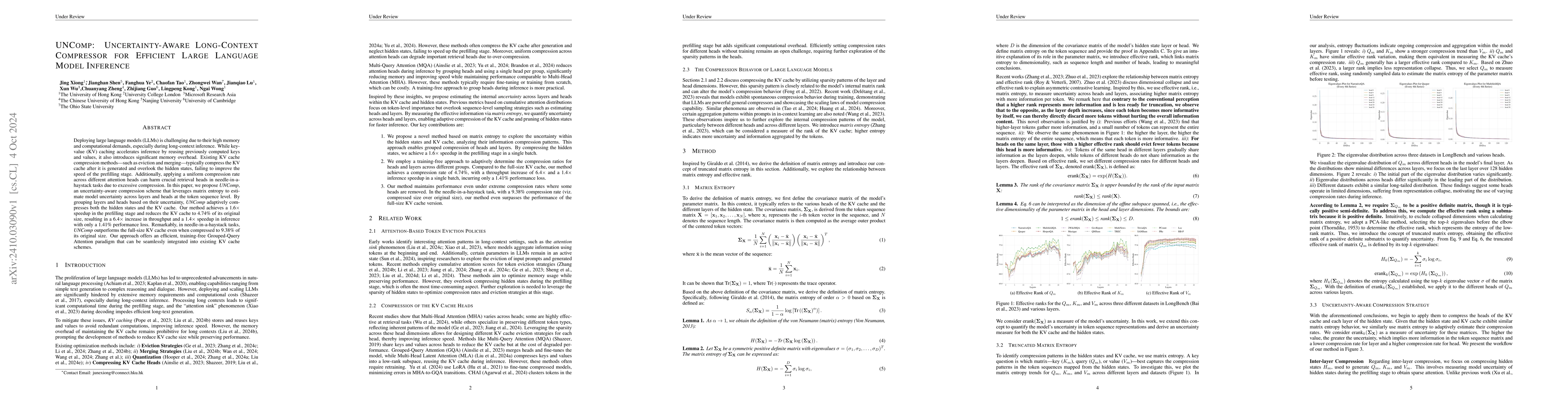Thumbnail for UNComp: Uncertainty-Aware Long-Context Compressor for Efficient Large
  Language Model Inference