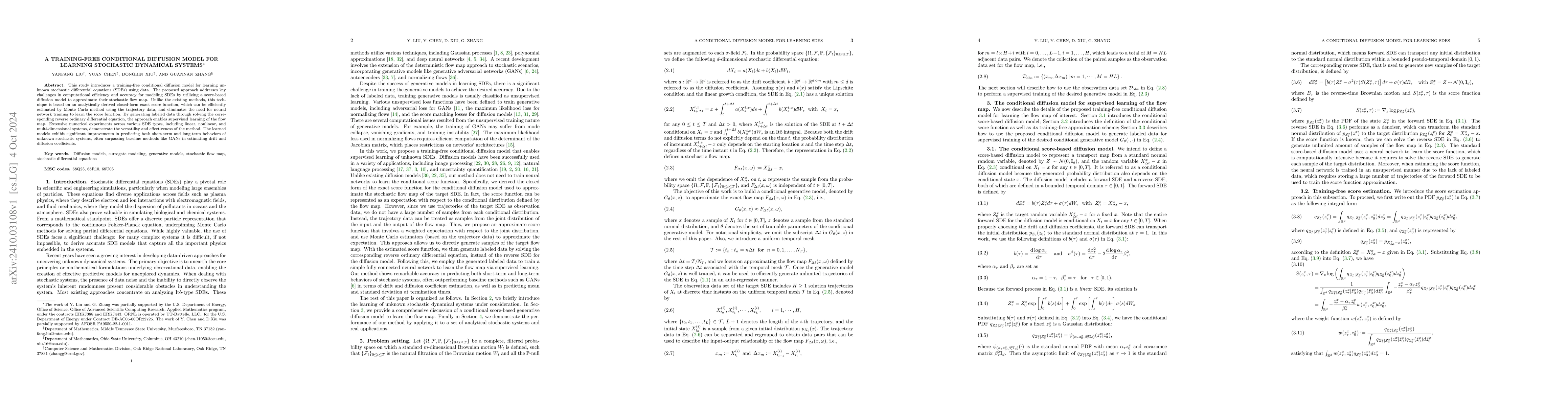 Thumbnail for A Training-Free Conditional Diffusion Model for Learning Stochastic
  Dynamical Systems