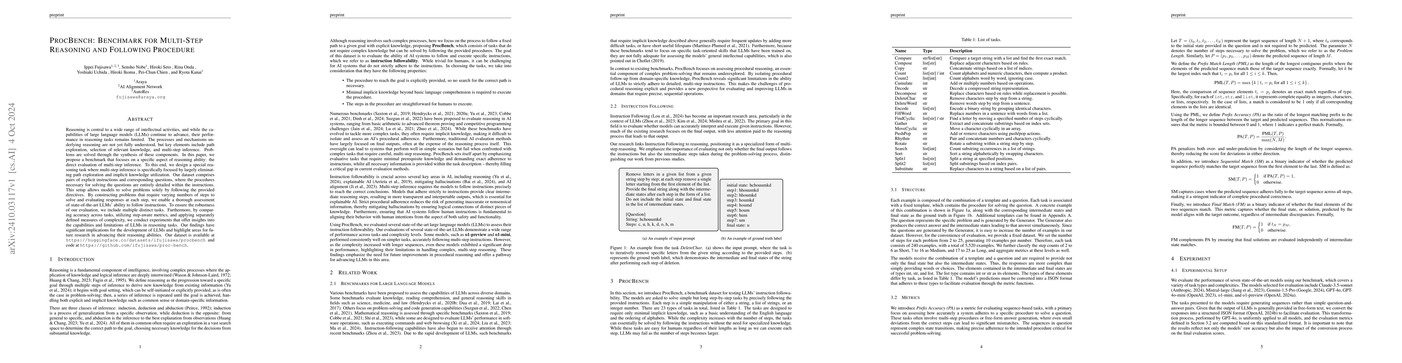 Thumbnail for ProcBench: Benchmark for Multi-Step Reasoning and Following Procedure