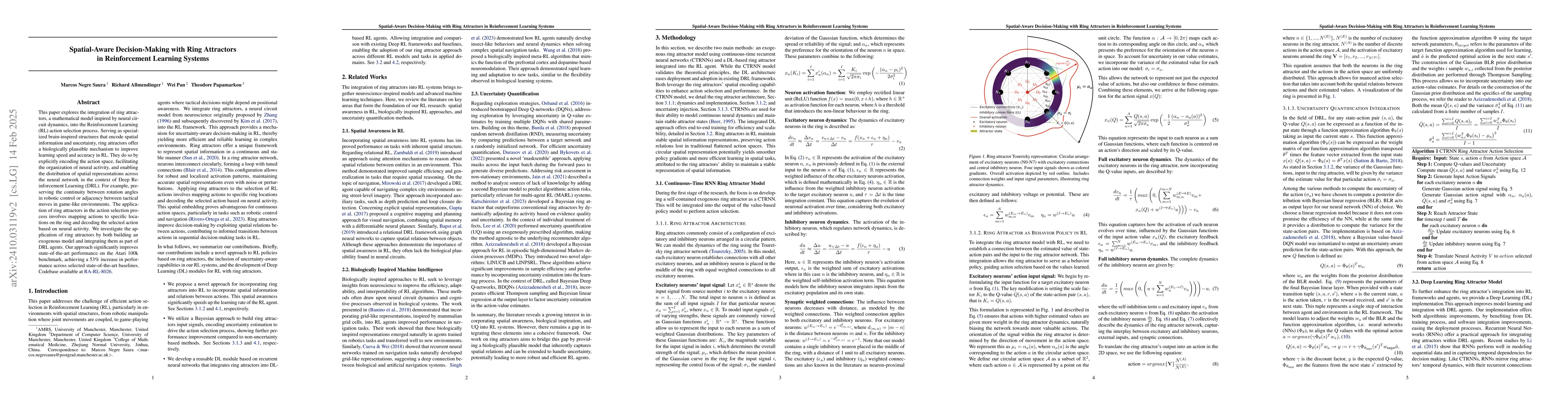 Thumbnail for Spatial-aware decision-making with ring attractors in reinforcement
  learning systems
