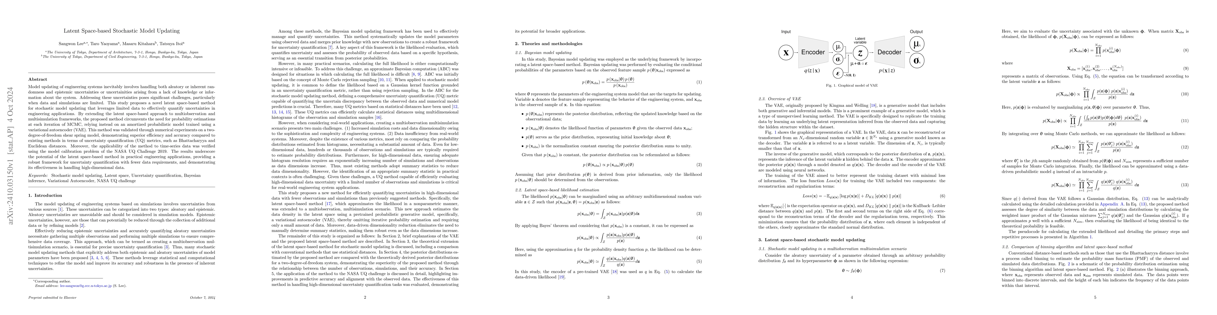 Thumbnail for Latent Space-based Stochastic Model Updating