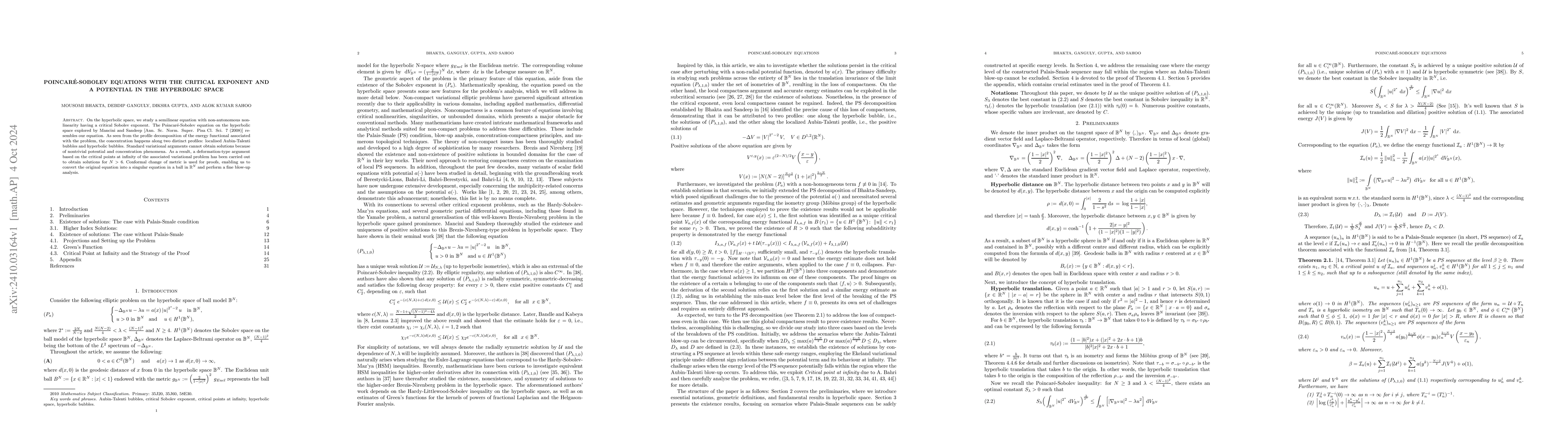 Thumbnail for Poincaré-Sobolev equations with the critical exponent and a potential
  in the hyperbolic space