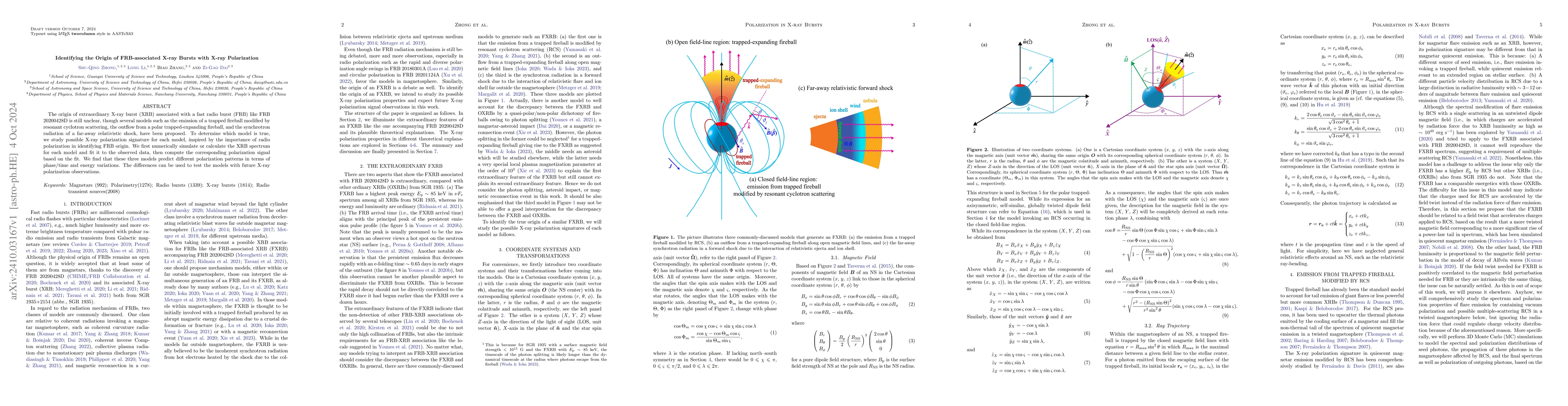 Thumbnail for Identifying the Origin of FRB-associated X-ray Bursts with X-ray
  Polarization