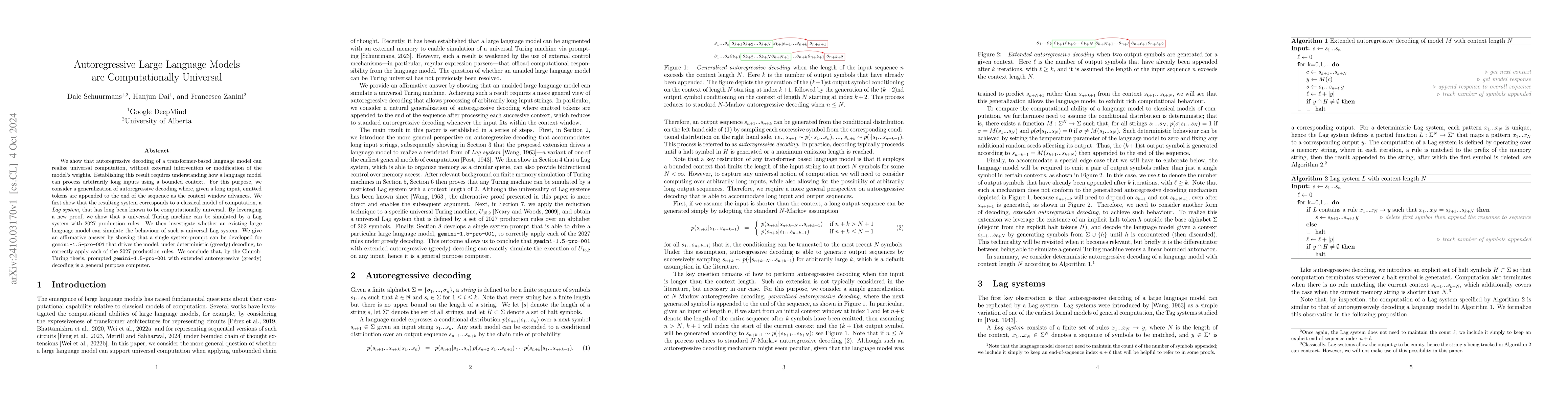 Thumbnail for Autoregressive Large Language Models are Computationally Universal