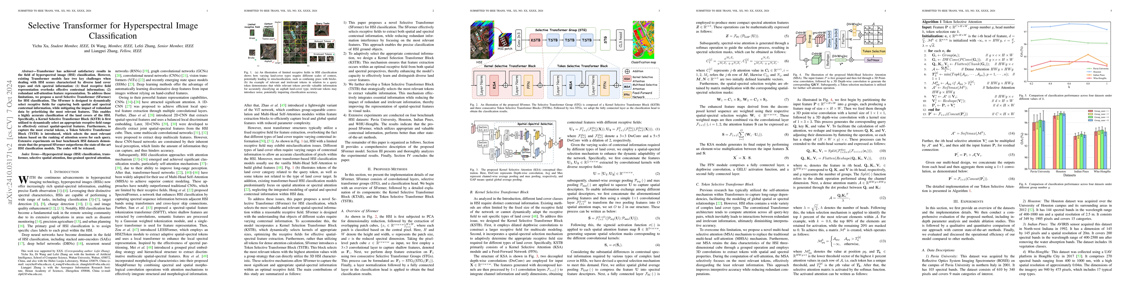 Thumbnail for Selective Transformer for Hyperspectral Image Classification