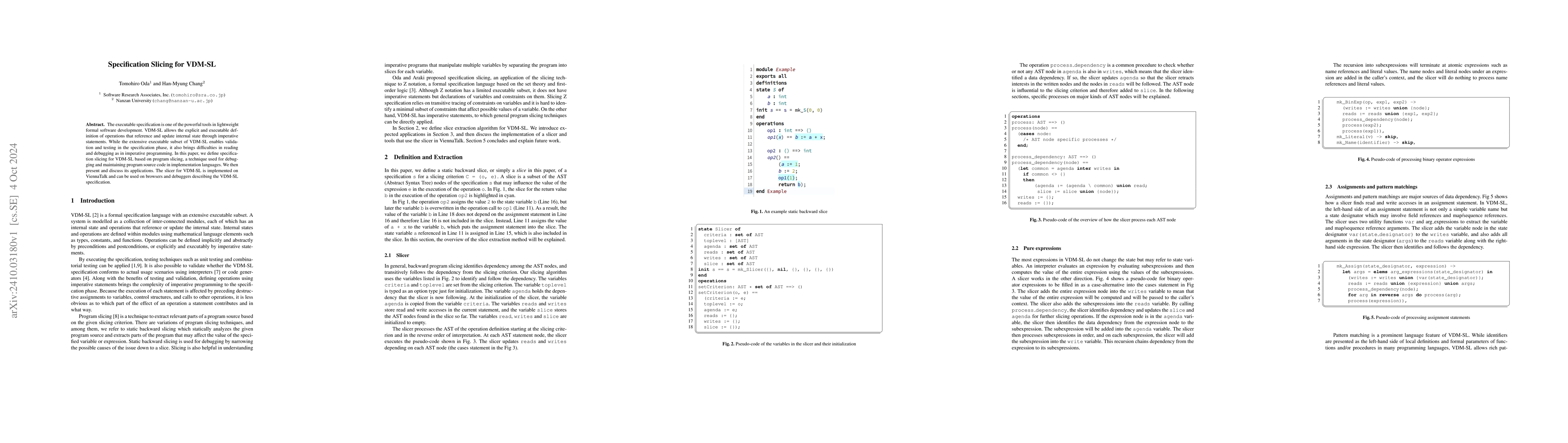 Thumbnail for Specification Slicing for VDM-SL