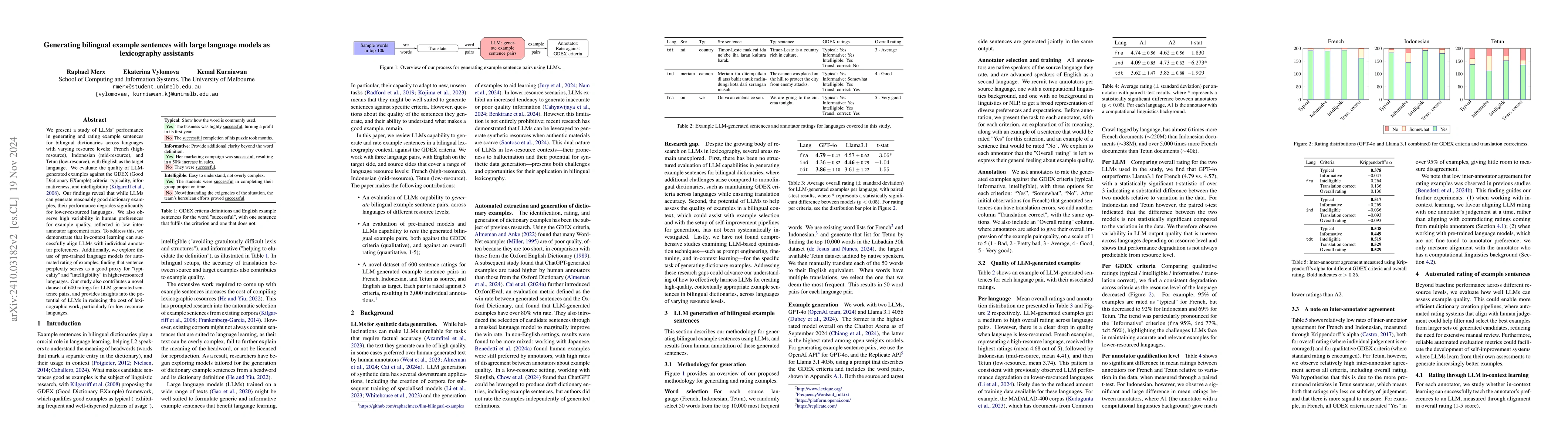 Thumbnail for Generating bilingual example sentences with large language models as
  lexicography assistants